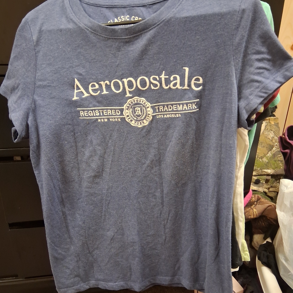 Aeropostale Blue Classic Crew Neck Tee - Picture 3 of 3